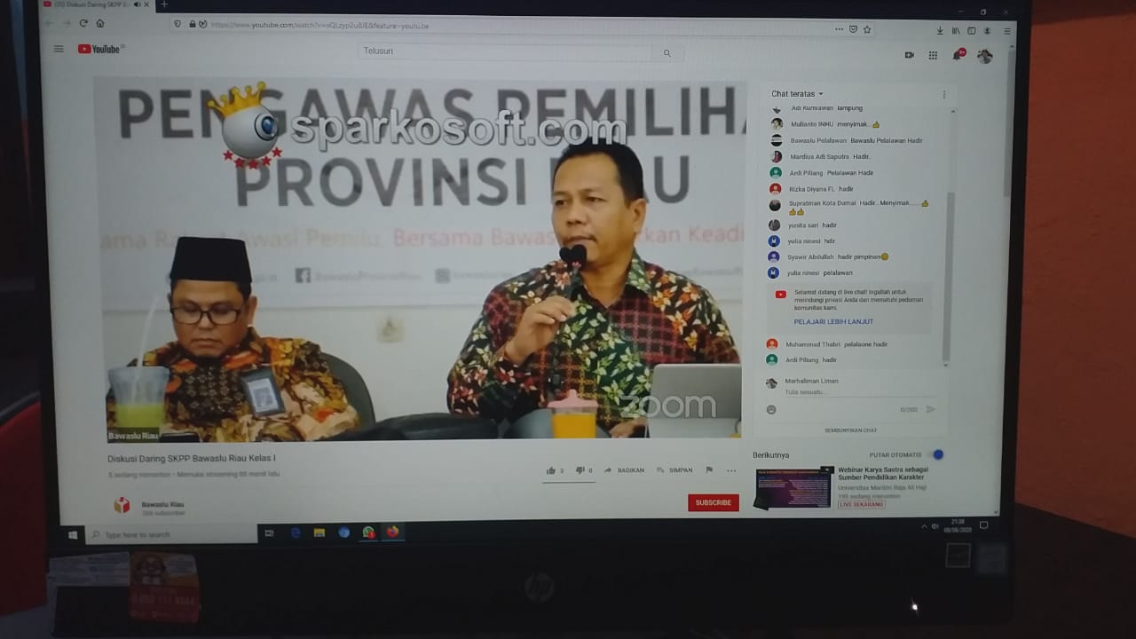 Bawaslu Riau Melakukan  Diskusi  Daring Dengan Peserta  SKPP Kepulauan Meranti