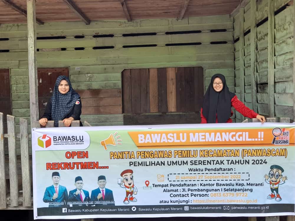 Badan Pengawas Pemilihan Umum (Bawaslu) Kabupaten Kepulauan Meranti Melaksanakan Rekrutmen Panitia Pengawas Pemilihan Umum Kecamatan (Panwaslu Kecamatan)