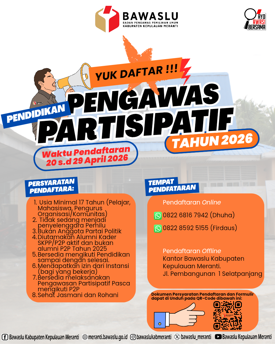 Flyer Pendaftaran Pendidikan Pengawas Partisipatif Tahun 2026