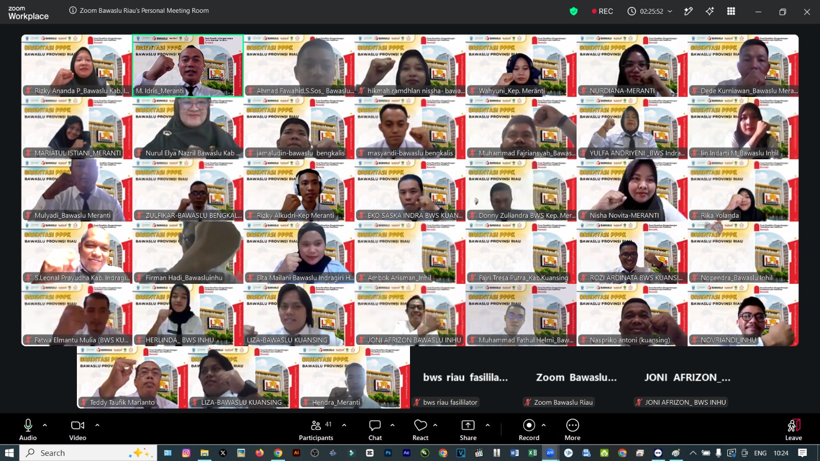 Peserta Orientasi PPPK saat mengikuti kegiatan dengan metode synchronous via zoom meeting pada hari ke-7 yaitu Jum'at, 31 Juli 2026