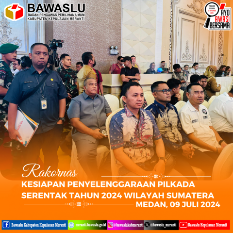 Ketua Bawaslu, Syamsurizal saat Hadiri Rakornas di Medan