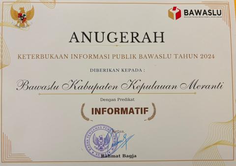 Sertifikat Anugerah Keterbukaan Informasi Publik