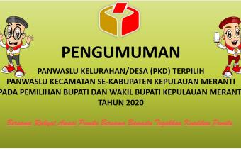 Pengumuman Panwaslu Kelurahan/Desa (PKD) Terpilih Se-Kabupaten Kepulauan Meranti