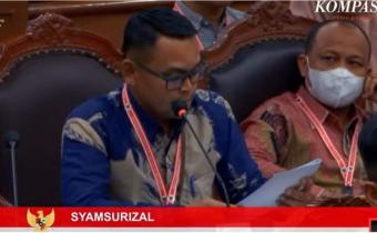 Ketua Bawaslu Kabupaten Kepulauan Meranti Syamsurizal, S.IP., M.IP., Saat memberikan keterangan di MK